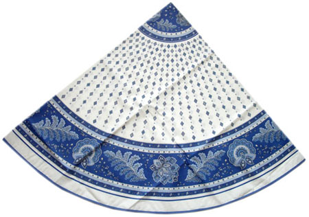 Round Tablecloth Coated (Mirabeau. raw/blue) - Click Image to Close
